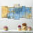 " Gold And Blue Abstract Multi Piece Canvas Print " by Alexander B 5 - Pieces-93058416