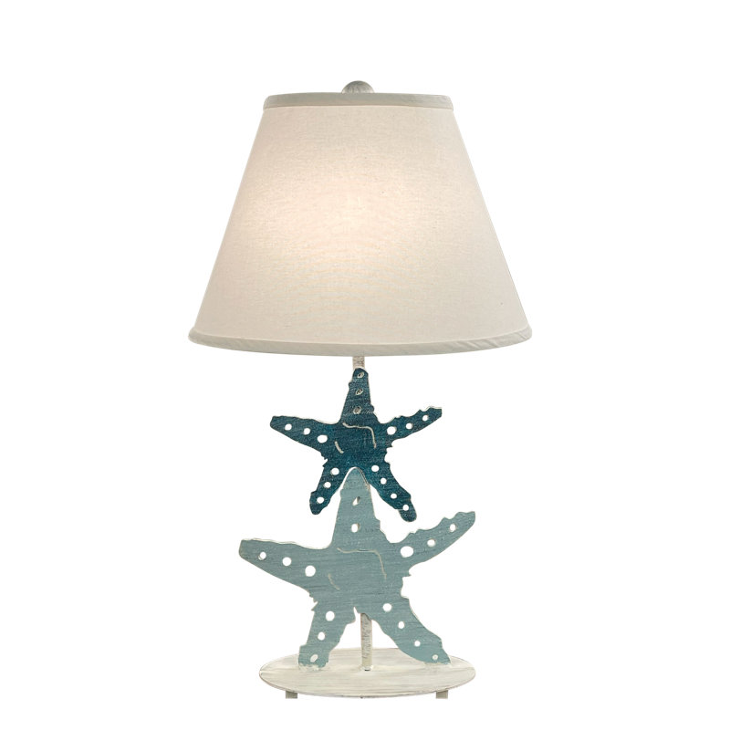 Jamyah Metal Table Lamp, Navy/Blue, 28.5" H x 11" W x 15" D