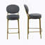 Ensemble de 2 tabourets de bar rembourrés d'intérieur en bois, finition noyer foncé et ivoire, ensemble de 2-1135778921