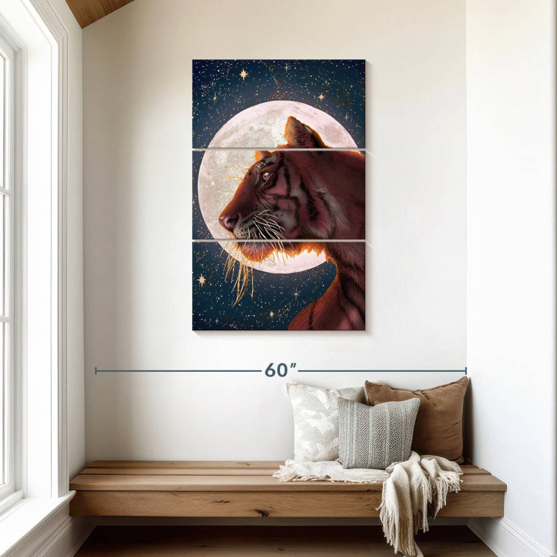 Ronce de lune et tigre, H 45 po x l 28 po