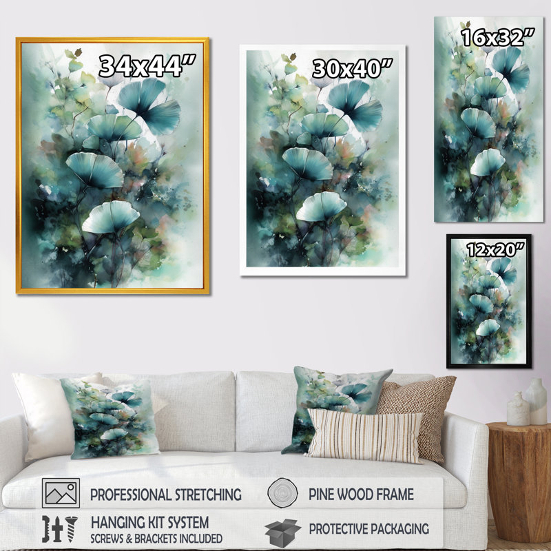 Rubenia mystique de fougère III sur toile, H 40 po x l 30 po x P 1,5 po, Cadre photo noir