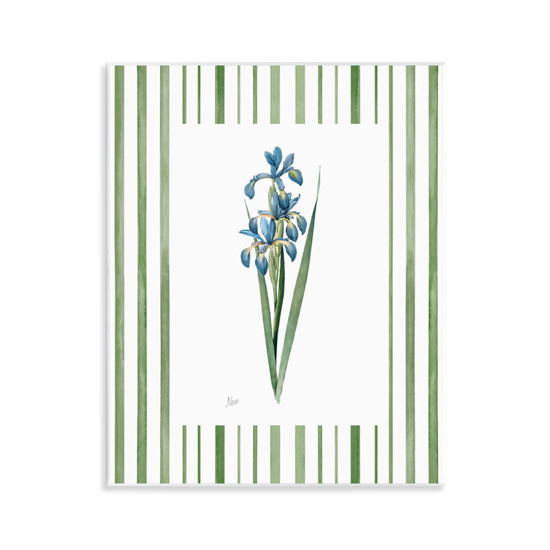 Spring Irises with Stripes Wall Plaque, design by Nan