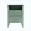 Table de chevet cannelée verte 18 po avec 2 tiroirs, table de chevet de chambre à coucher moderne, table de bout avec canapé et rangement-129366152-129366150