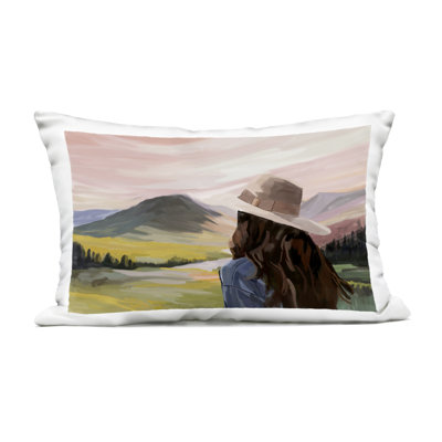 Coussin d'extérieur imprimé Western Peace Scenery, par Amelia Noyes