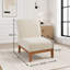 Chaise d'appoint Modern - fauteuil d'appoint rembourré en tissu beige avec structure de couleur noyer, capacité de 300 lb