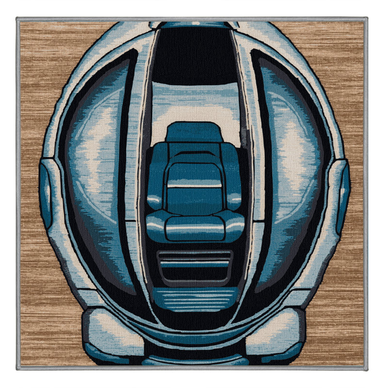 Tapis de transport gris lavable à la machine, Carré 8 pi
