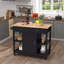 Chariot pour îlot de cuisine 40 po - plateau en bois d'hévéa, roues verrouillables, rangement polyvalent et porte-serviettes-636281863
