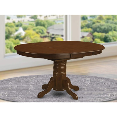 Kenley Dining Room Table - an Oval Solid Wood Table Top with Butterfly Leaf & Pedestal Base, Espresso