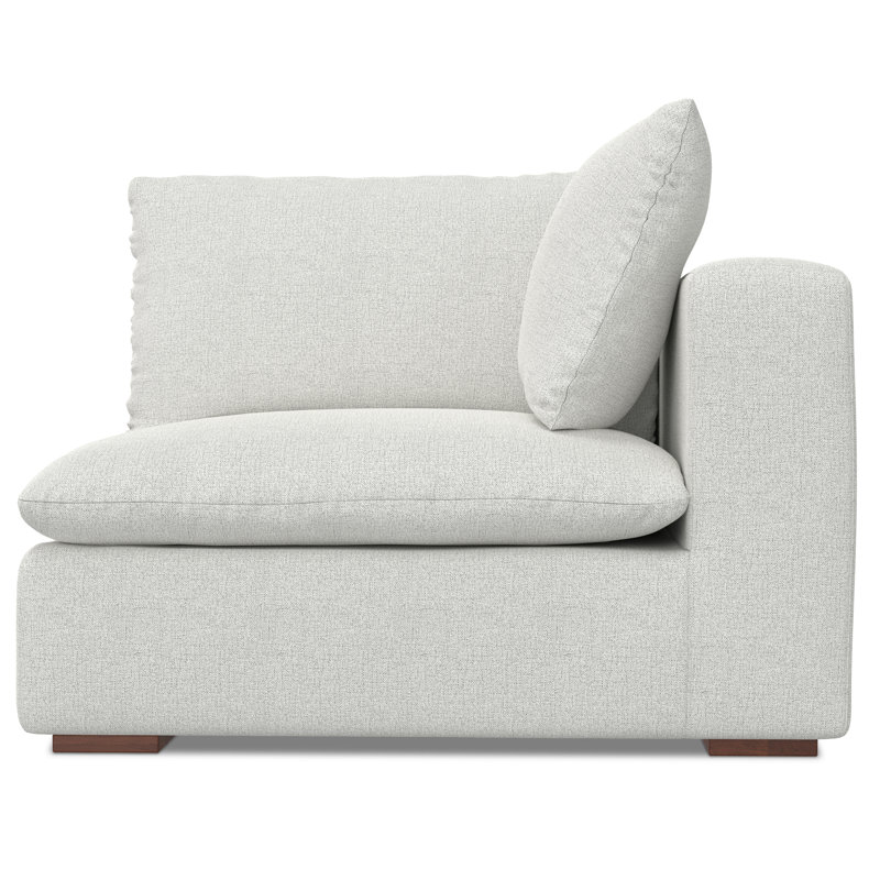 Jasmine Right-Arm Sofa Module in Light Gray Chenille Fabric