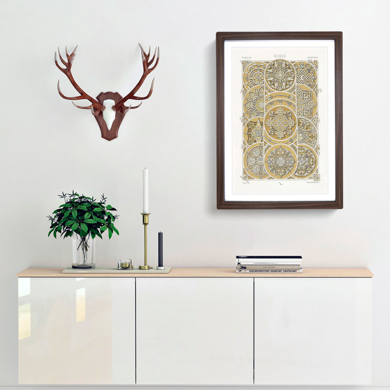 Russian Pattern by Albert Racinet - Framed Print, 50cm H x 35cm W x 2cm D, Walnut