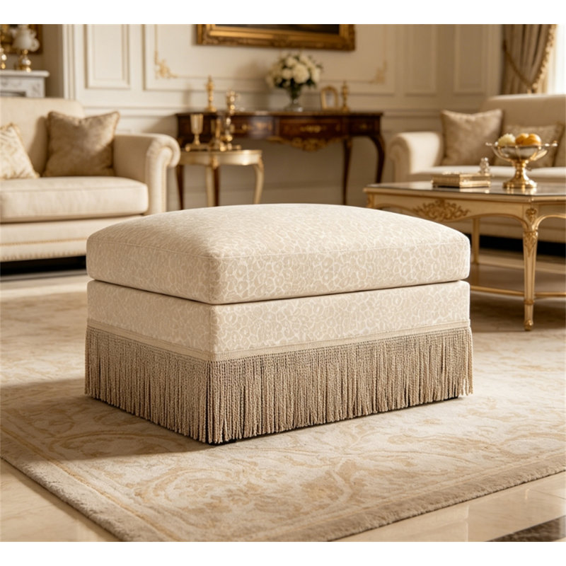 Repose-pieds en chenille à imprimé léopard - Doux, élégant et polyvalent pour les espaces de vie modernes, Beige/brun