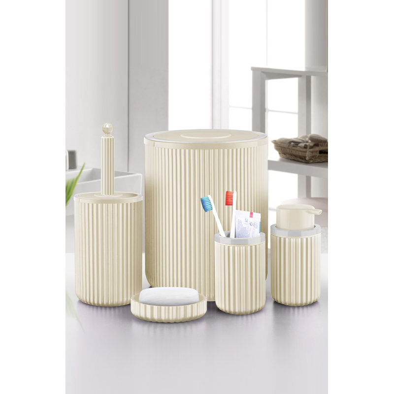 Ensemble d'accessoires de salle de bain 5 pièces, Crème