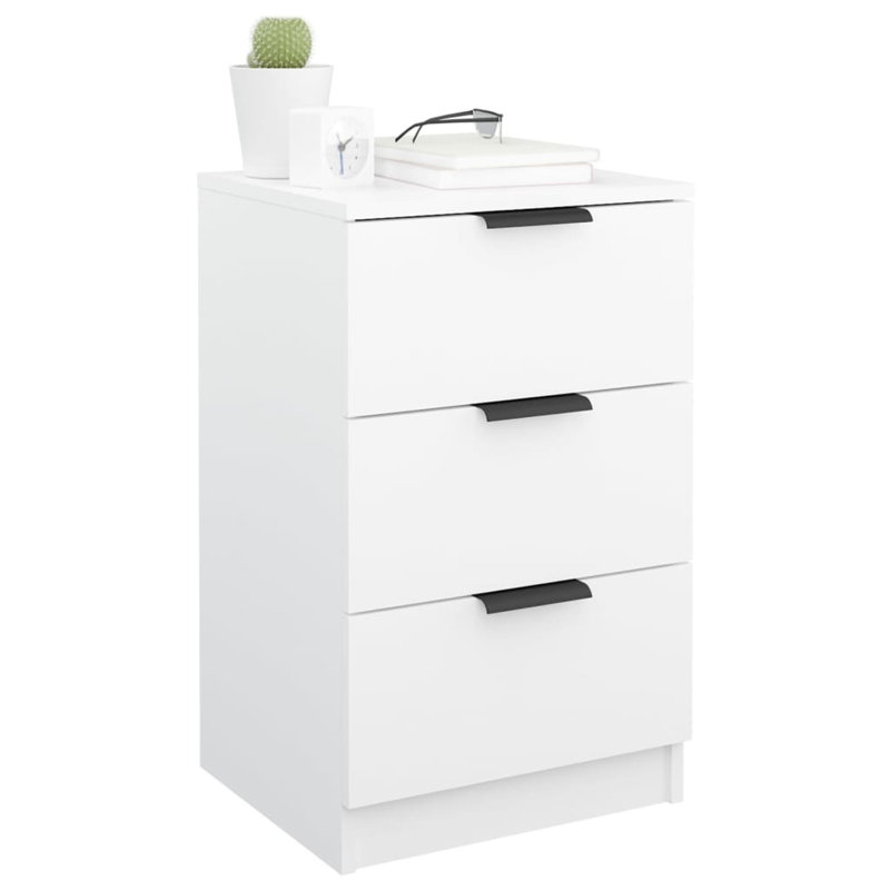 40cm W Bedside Table, White