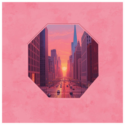 Rideaux de douche Pink Cityscape
