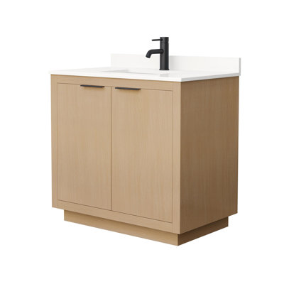 Meuble-lavabo simple 36 po avec plateau en quartz Maroni