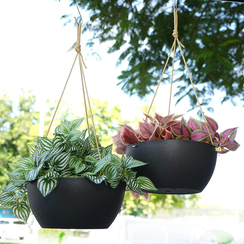 13 Inch 2 Pack Large Hanging Planters for Indoor Outdoor Plants