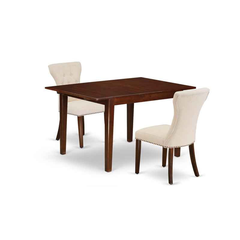 Ensemble de salle à manger Hakana, 3 pièces : 1 table, 2 chaises
