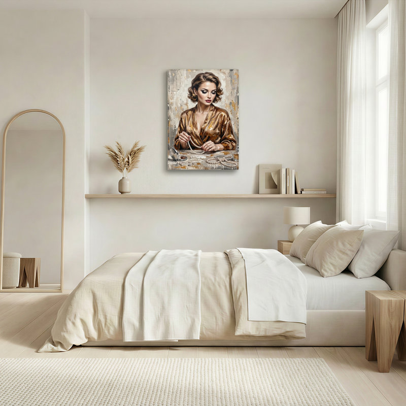 Ensemble de 1 tableau sur toile représentant une femme élégante, 24"H x 16"W, Wrapped Canvas