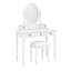 Ensemble de coiffeuse avec miroir à angle réglable, ensemble de coiffeuse et tabouret rembourré avec 5 tiroirs-338007404