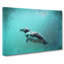 Solo Swimming Penguin In Abstract - Wrapped Canvas-55339443