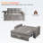 Modern 65" Velvet Pull-Out Sofa Bed with Side Table-264459445