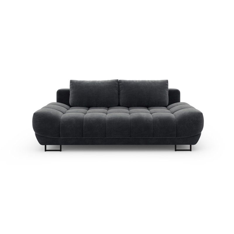Nicolus 3 Seater Velvet Sofa Bed, Dark Grey