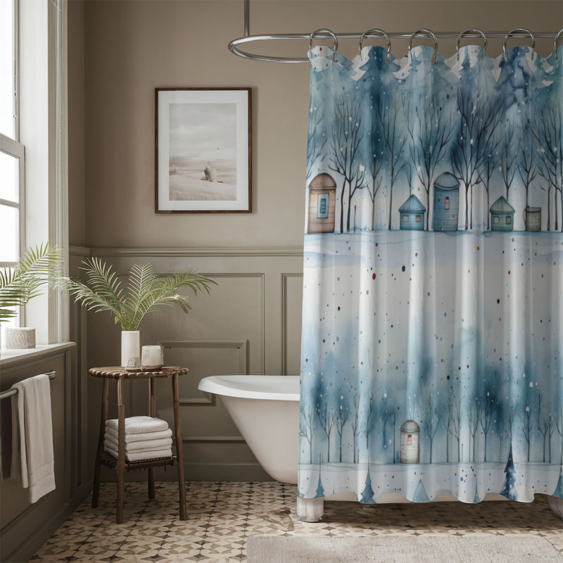 Rideau de douche de qualité supérieure Arctic Refuge, H 74 po x l 71 po