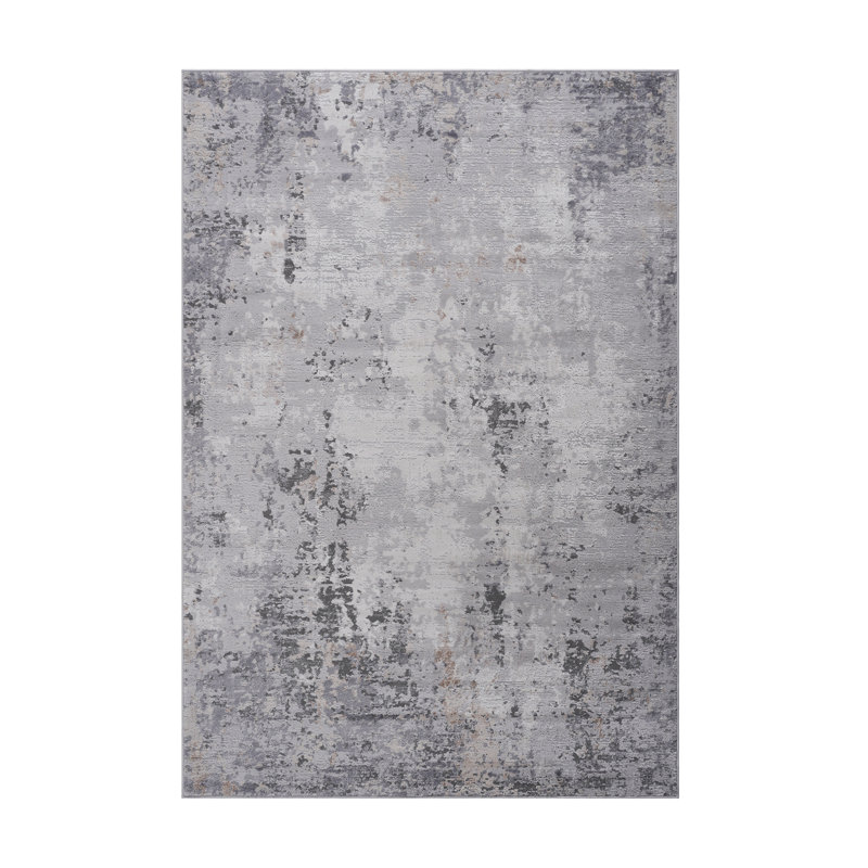 Tapis d'entrée 2 x 3 ivoire / sable / abstrait, Ivoire / Taupe, Rectangulaire 2 pi x 3 pi