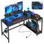 Baford Modular L-Shaped Steel Computer Desk with Built-In Electrical Outlet-464828179-468195738