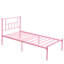 Cadre de lit simple, cadre de lit en métal avec tête de lit, lit plateforme en fer sans matelas ni sommier-88618249-106893393