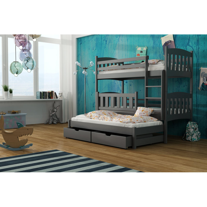 Leithgow Single (3') Bunk Bed with Storage Included with Built-in Ladder Included with Trundle Included