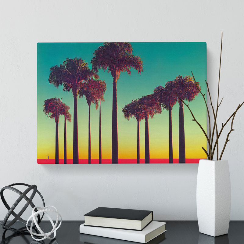 Charming Palm Trees - Wrapped Canvas, 35cm H x 50cm W x 3cm D