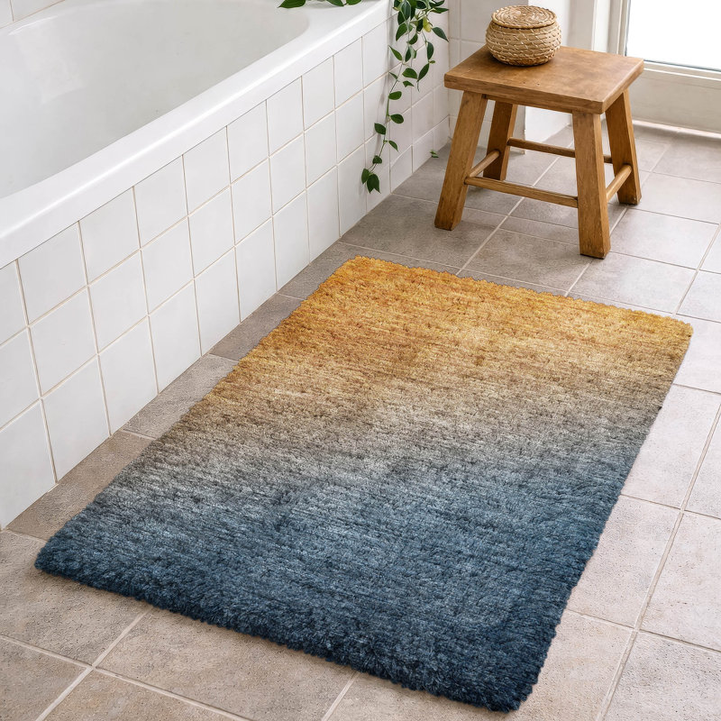 Premium Machine Washable Dream Shag ADS569 Ombre Rug, 1'8" x 2'6", Navy