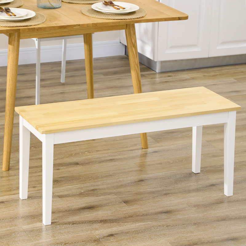 Solid Wood Bench, White
