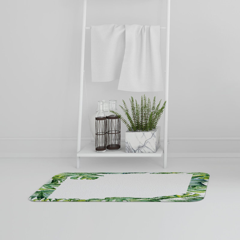 Masam Non-Slip Backing Bath Rug, Botanical 1