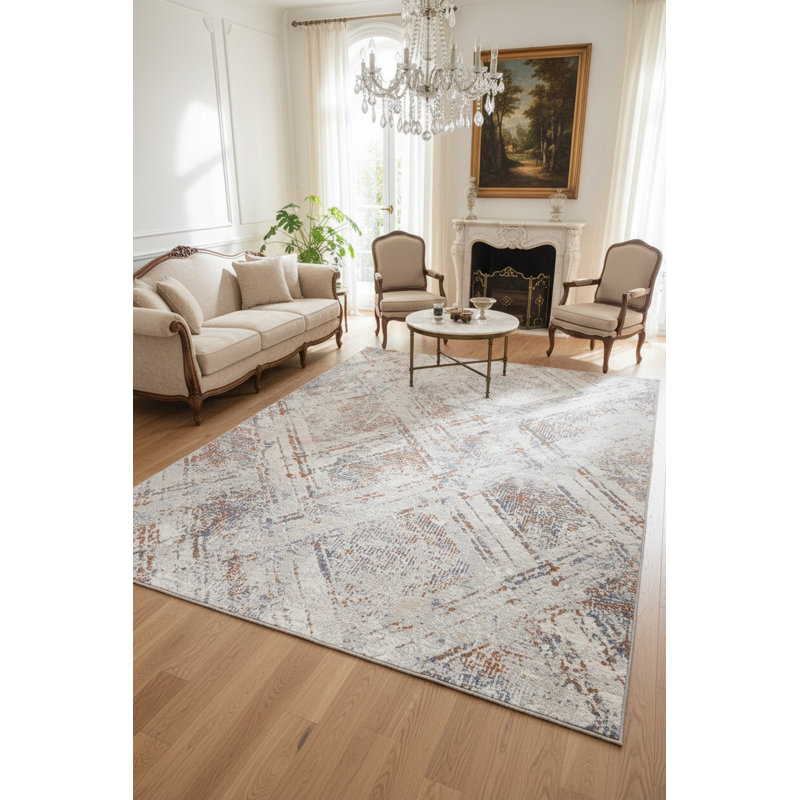 PAYAS Collection Beige Geometric Doormat Adrienna, Rectangle 6'7" x 7'9"