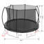 Trampoline de 14 pi (coussin de couleur double face), trampoline pour enfants et adultes avec filet et échelle, poteau de clôture incurvé