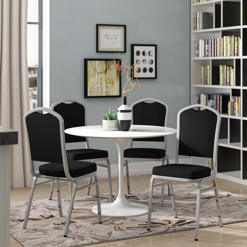 Oliverson Crown Back Stacking Banquet Chair, Black