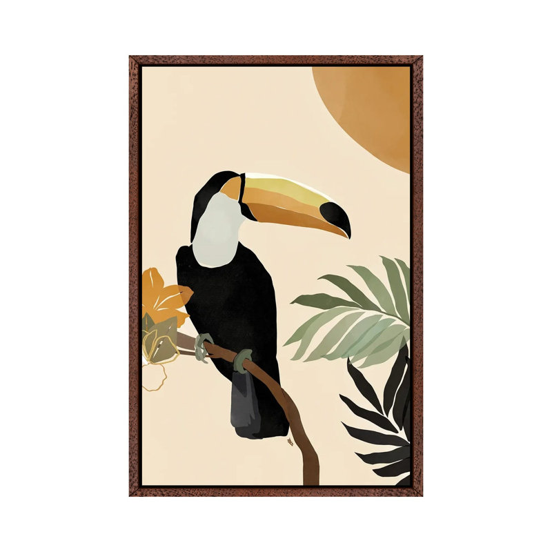 Toucan by Bria Nicole - Print on Canvas, 101.6 cm H x 66.04 cm W, Classic Brown Wood Framed Canvas