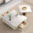 Luxury No Assembly Needed 2-Piece Coffee Table Set with Gold Base Storage Drawer Cofee Table for Living Room