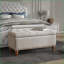 Banc de rangement repose-pieds avec garniture de rivets en bois massif de 36,6 po - beige | Brun clair brun clair | Bois