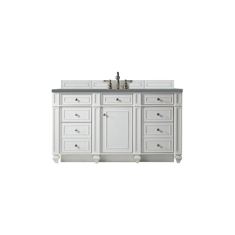 Bristol 60'' W Single Bathroom Vanity Base, Bright White