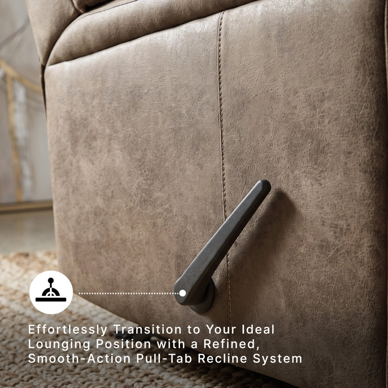 Faux Leather Recliner, Brown Faux Leather