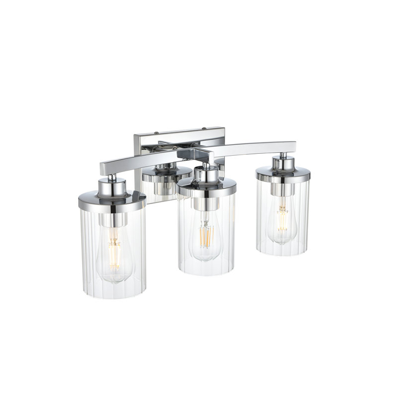 Éclairage pour meuble-lavabo à intensité variable Dariela, Chrome, H 10 po x l 18 po x P 18 po, 3 lumières