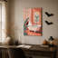 «Ghost Bathing in Pink Tub with Black Cat in Halloween», art mural sur toile-972729446
