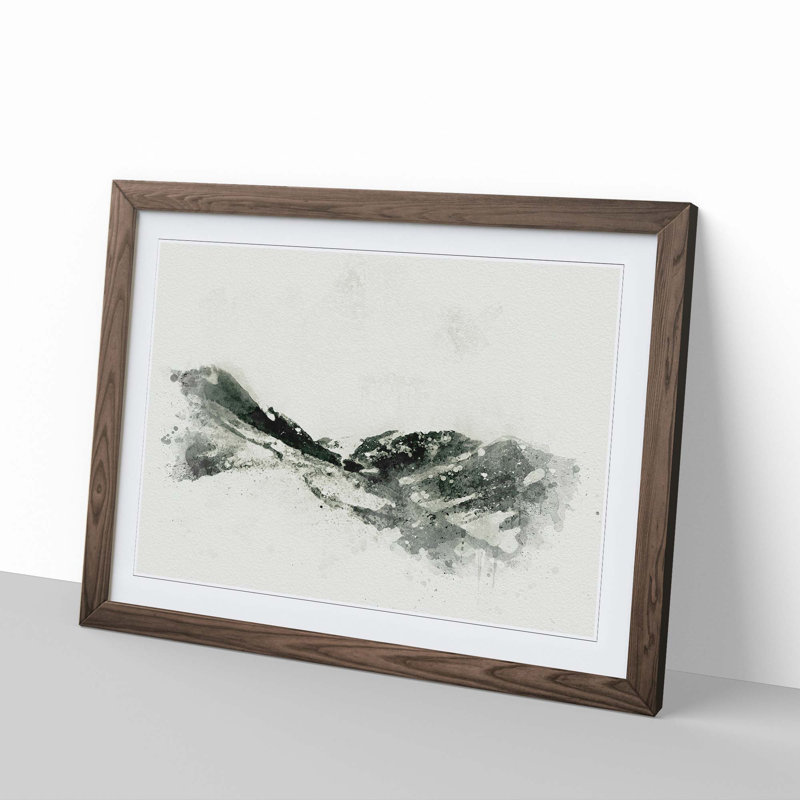 Path Through the Lake District in Abstract - Picture Frame Graphic Art Print on MDF, Walnut Framed, 27cm H x 36cm W x 2cm D