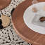 Table basse ronde moderne en noyer et en ardoise de 35,43 pouces