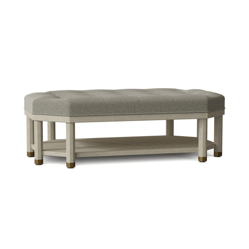 Libby Langdon 53" Wide Tufted Cocktail Ottoman with Storage, Linen (3156 72), Charcoal