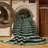 Machine Washable Horizontal Stripes Green Area Rug-1823989080