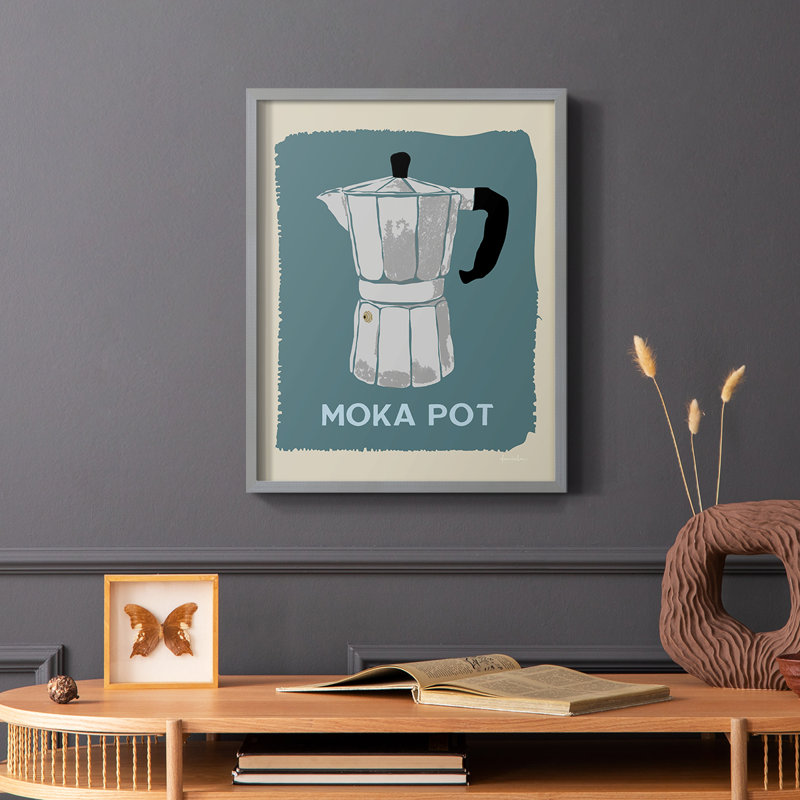 «Modern Coffee II», reproduction encadrée - bois massif, Gris, H 10 po x l 8 po